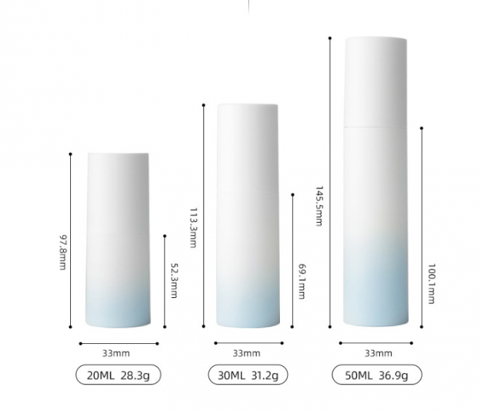 La lozione senz'aria glassata spruzza la pendenza cosmetica di plastica 50g 3.3*14.5cm dei contenitori 4