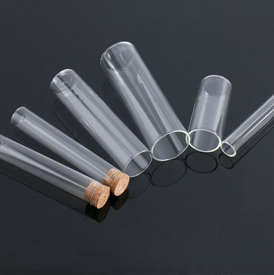 SGS High Borosilicate Glass Storage Bottles Flat Bottom Test Tube 1.2mm