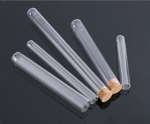 SGS High Borosilicate Glass Storage Bottles Flat Bottom Test Tube 1.2mm
