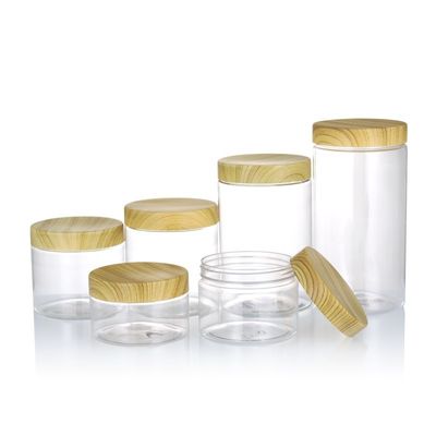 Good price Barattolo di plastica 80ml 100ml 120ml 150ml 200ml 250ml del chiaro ANIMALE DOMESTICO con il coperchio di bambù in linea