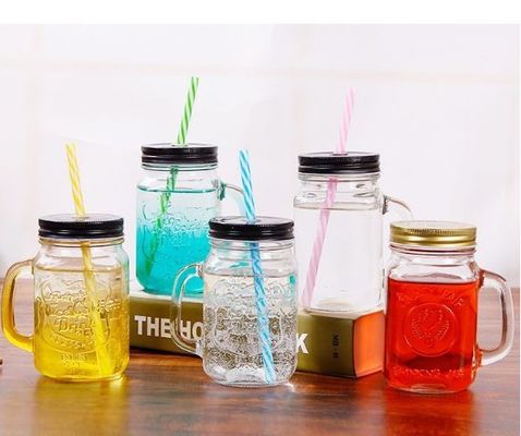 Good price Il blu rosso di iso ha colorato la bocca regolare 4.7pounds di Mason Jars With Handles 12.3in in linea