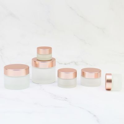 Good price Il rosa di cura di pelle chiaramente ha glassato i barattoli di vetro cosmetici di Rose Gold Lid 5g 10g 30g 50g in linea